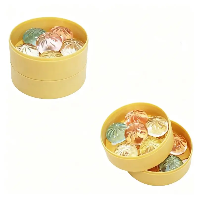 Mini Dumplings With Steamer Bun Squeezable Toys Set Soft Stress Relief Fidget Squeezable Toys Sensory Favors Gift