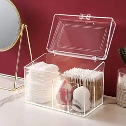 Organizzatore di trucco in plastica antipolvere per tamponi di cotone/tampone/scatola di immagazzinaggio di uova di bellezza con coperchio rossetto/organizzatore di smalto per unghie