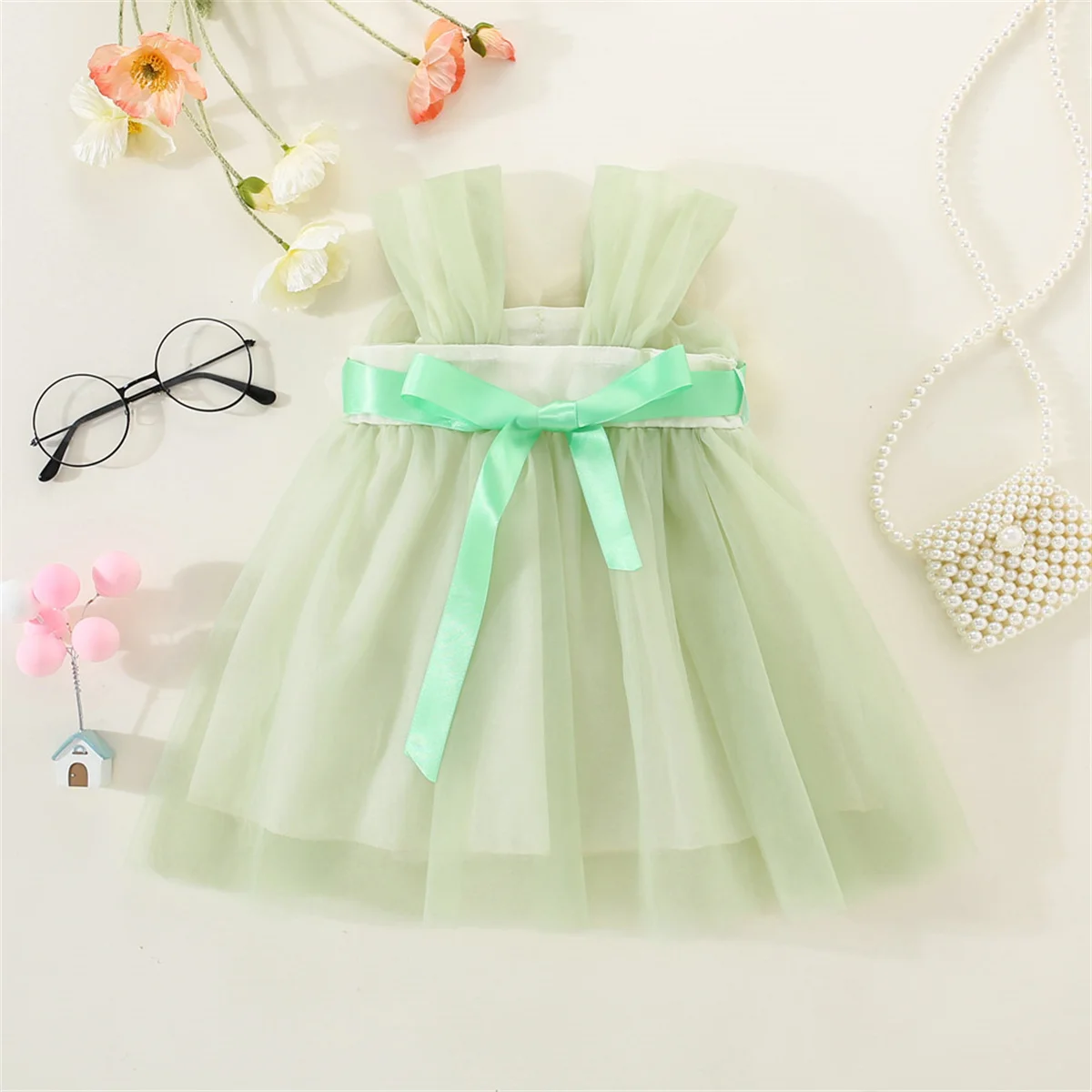 Sweet Baby Girl Wedding Party Evening Dresses Summer Clothes Petal Mesh Birthday Princess Kids Costumes 0 To 3 Years Old Toddler