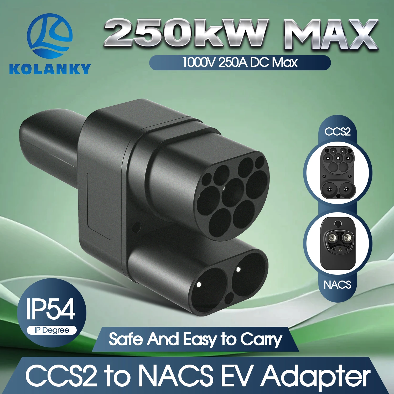 

Kolanky CCS2 To Nacs EV Adapter AC/DC EV Connector For NACS Electric Vehicles to Charge at CCS2 Public EV Charging stations