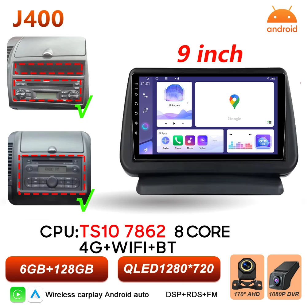 Android 16 Auto autoradio voor Nissan Note 2004 2005 2006 2007 2008 - 2012 Carplay multimediaspeler GPS navigatie DSP BT stereo