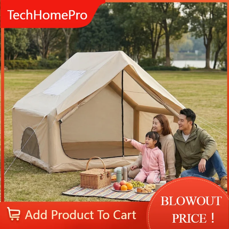 TechHPInflatable Outdoor Camping Tent Fully Automatic Waterproof Tents Oxford Cloth Large Space Campout Picnic Windproof Shelter