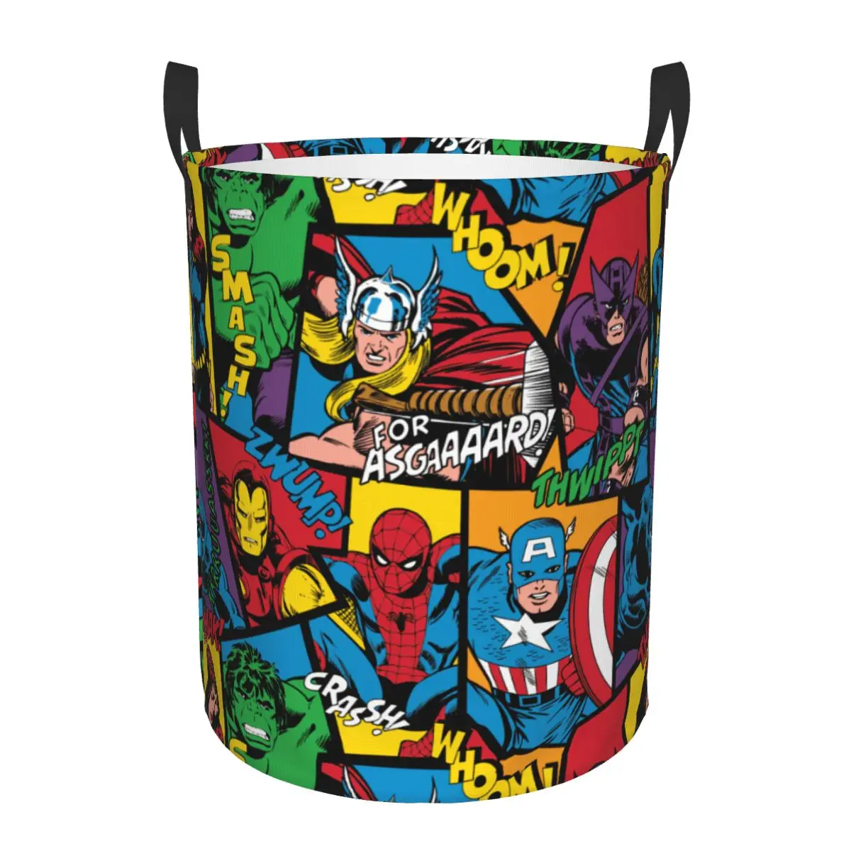 Custom Superheros Movie Collection Laundry Hamper Large Clothes Storage Basket Spider Man Comics Toys Bin Organizer for Nursery