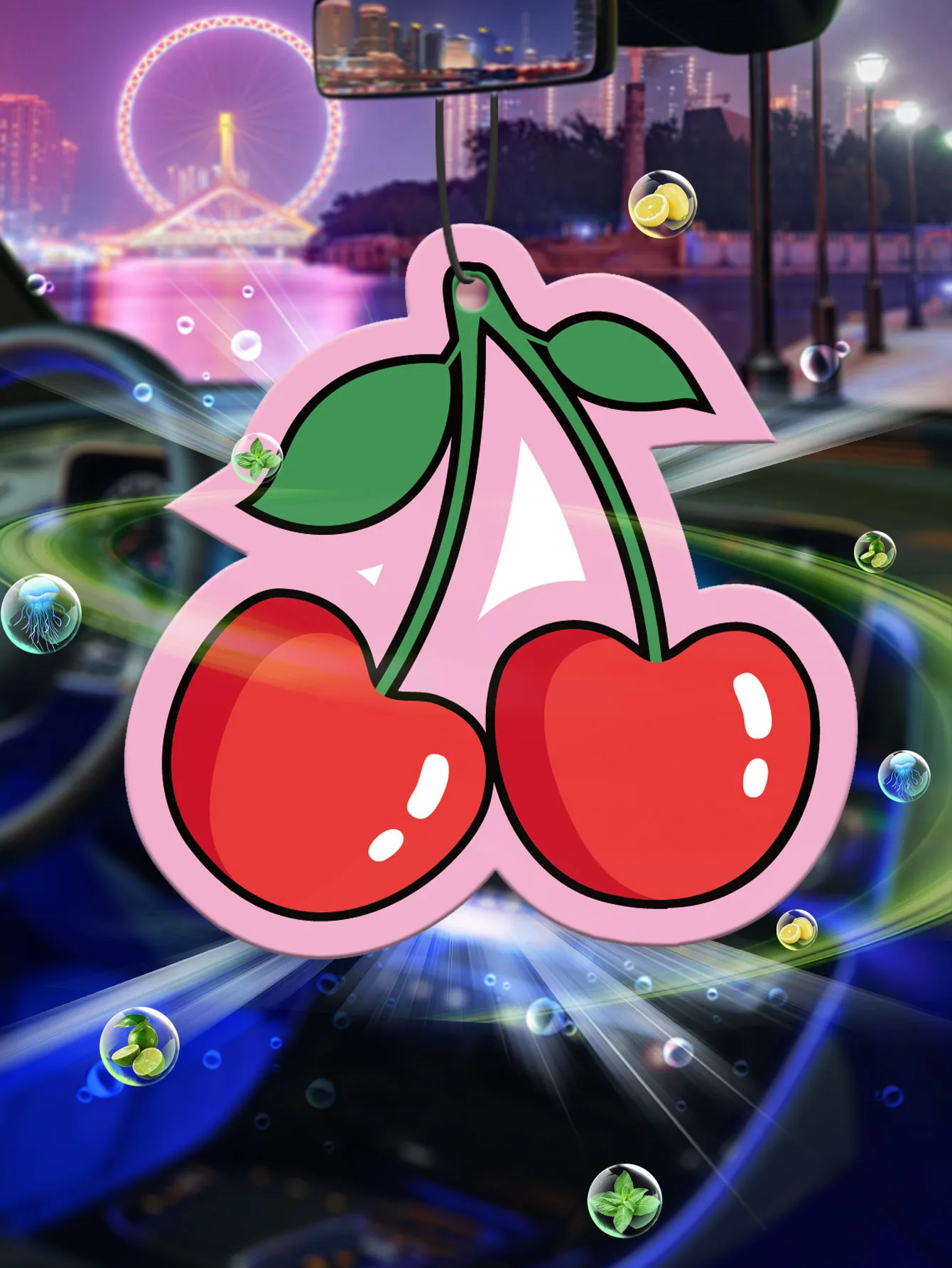 

Pink Sweet Cherry Freesia British Pear Scent Car Fragrance Tablets Car Perfume Imported Natural Purifying Air Pendants, Car Air Freshener, Car Rearview Mirror Hanging Aromatherapy Tablets, Car Deodorization, Long-Lasting Fragrance, Unisex, Creative Natura