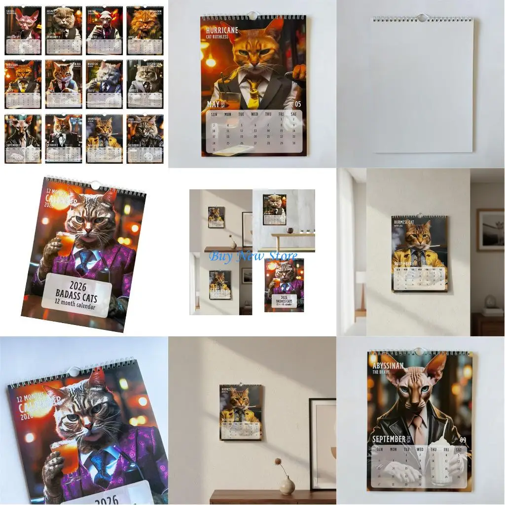 

20CE 2026 Monthly Wall Calendar Art Paper Wall Art Calendar With Bold Illustrations