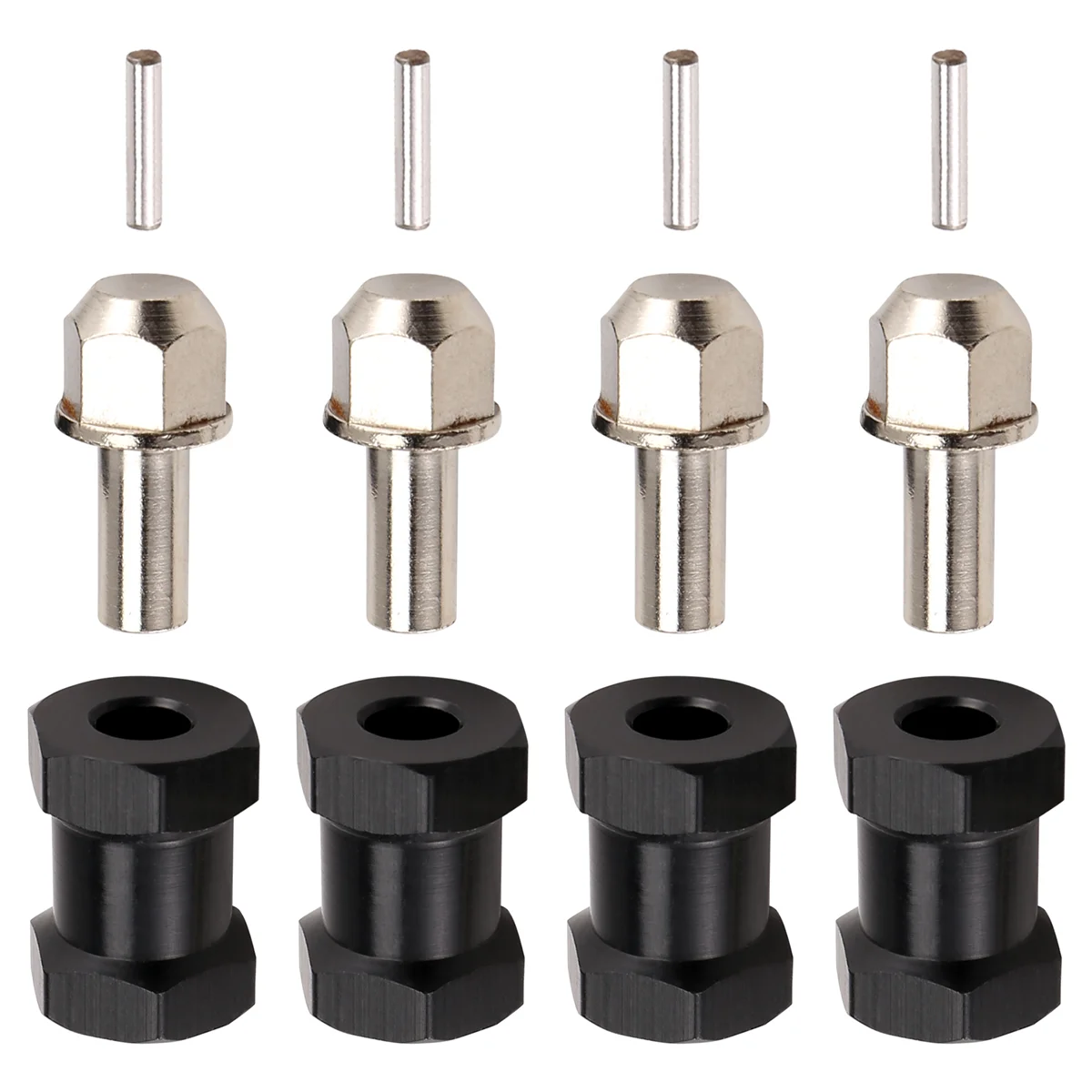 4pcs 12mm Hex Wheel Hub Drive Adaptor 17mm Extension Combiner Coupler for 1/10 RC Car Crawler SCX10