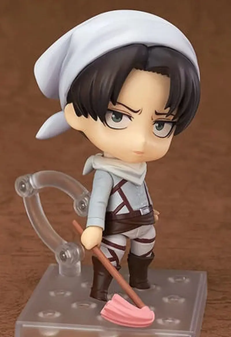 Attack on the giant army commander Liweier's figurine, movable face changing, sweeping broom, clay, Q-version model surroundings