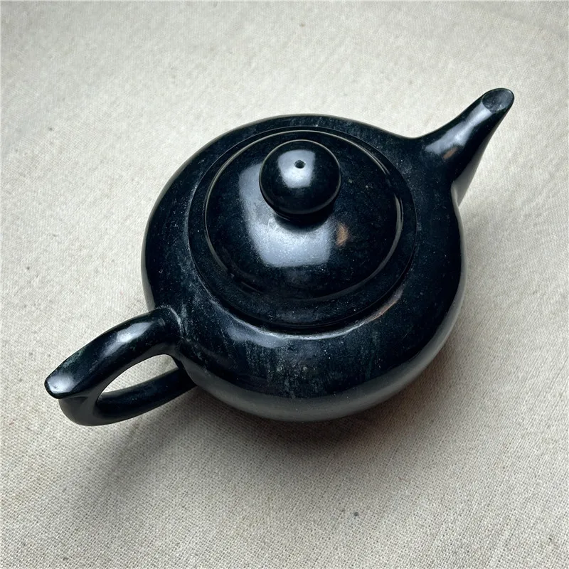 Dark Green Jade Suit King of Medicine Stone One Pot Four Cups Tea Set Jade Tea Cup Household