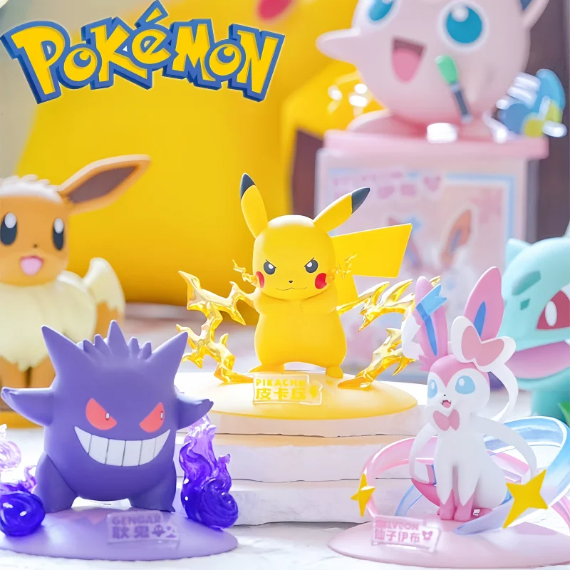 

Горячая оригинальная фигурка Pokémon Mewtwo Gardevoir Sylveon, аниме-модель Collect PokettoMonsutā, детская игрушка-сюрприз на день рождения