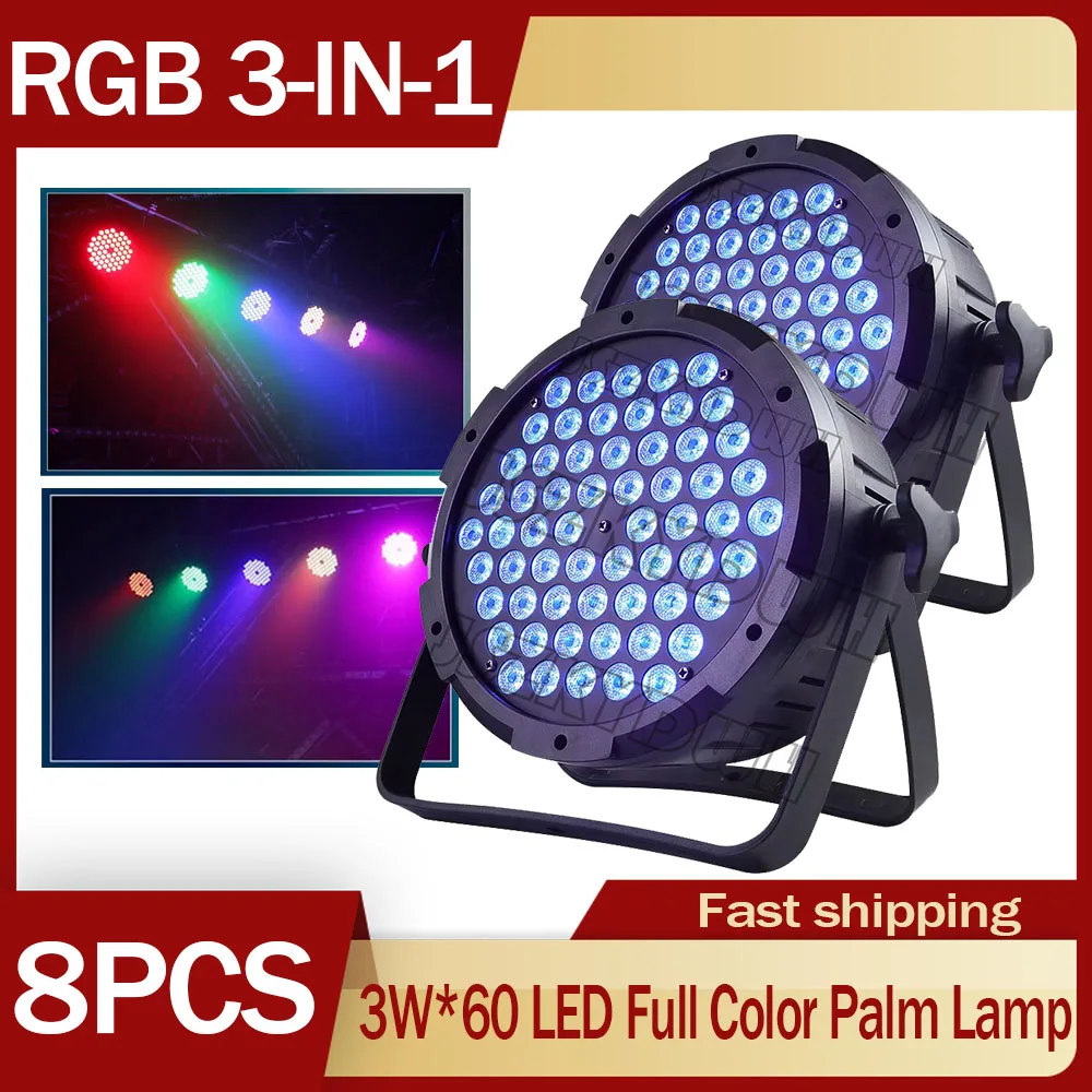 

60*3W Professional Stage Light DMX512 RGB Mini Disco Lights 60LED Sound Control Stage Lights 3 in 1 Wedding Atmosphere Palm lamp