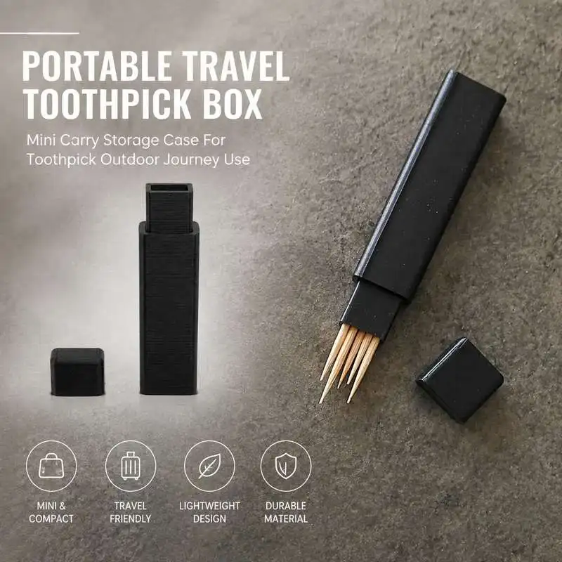 Portable Travel Toothpick Box Mini Carry Storage Case For Toothpick Outdoor Journey Use