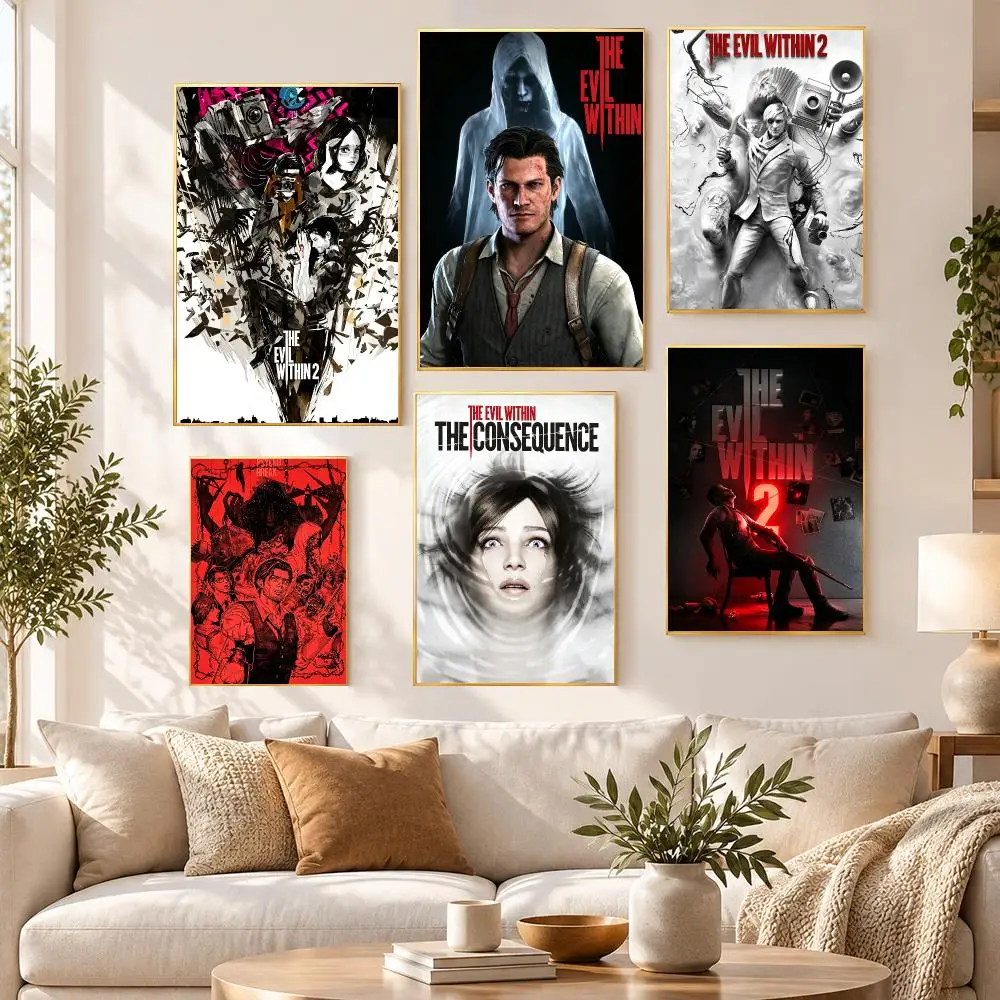 Game Gaming Fantasy The Evil Within Poster PP Self Adhesive Wall Decor Aesthetic Bedroom Gaming Room Home Holiday Gift