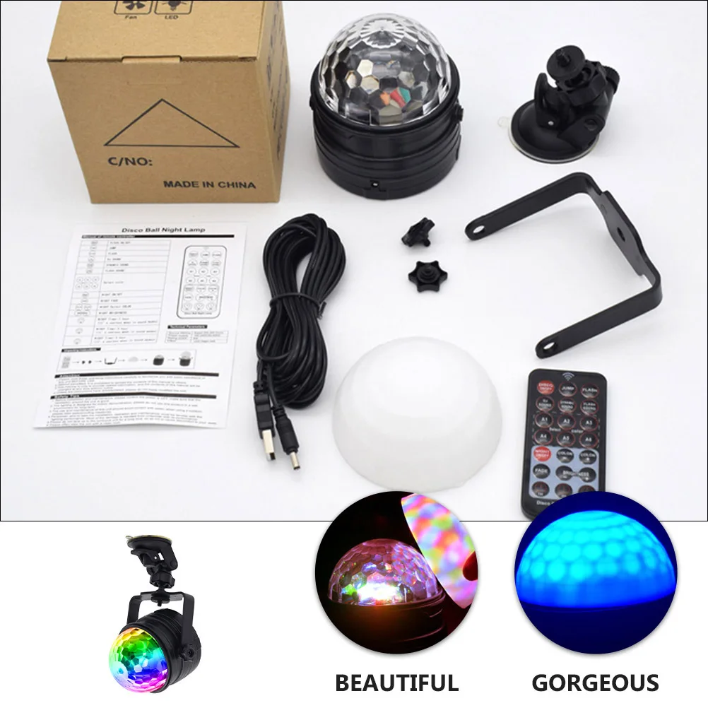 

Rgb 9W Disco Ball Party Light with Sound Activation Auto Run Flashing Strobe for Events Holiday Celebration Decor