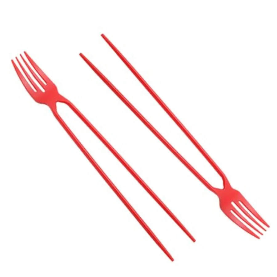 Paquete de 20 Palillos y Tenedores Versátiles de 24 cm/9.5 Pulgadas, Palillos para Comer Fácilmente, Cocina Asiática, Perfectos para Principiantes