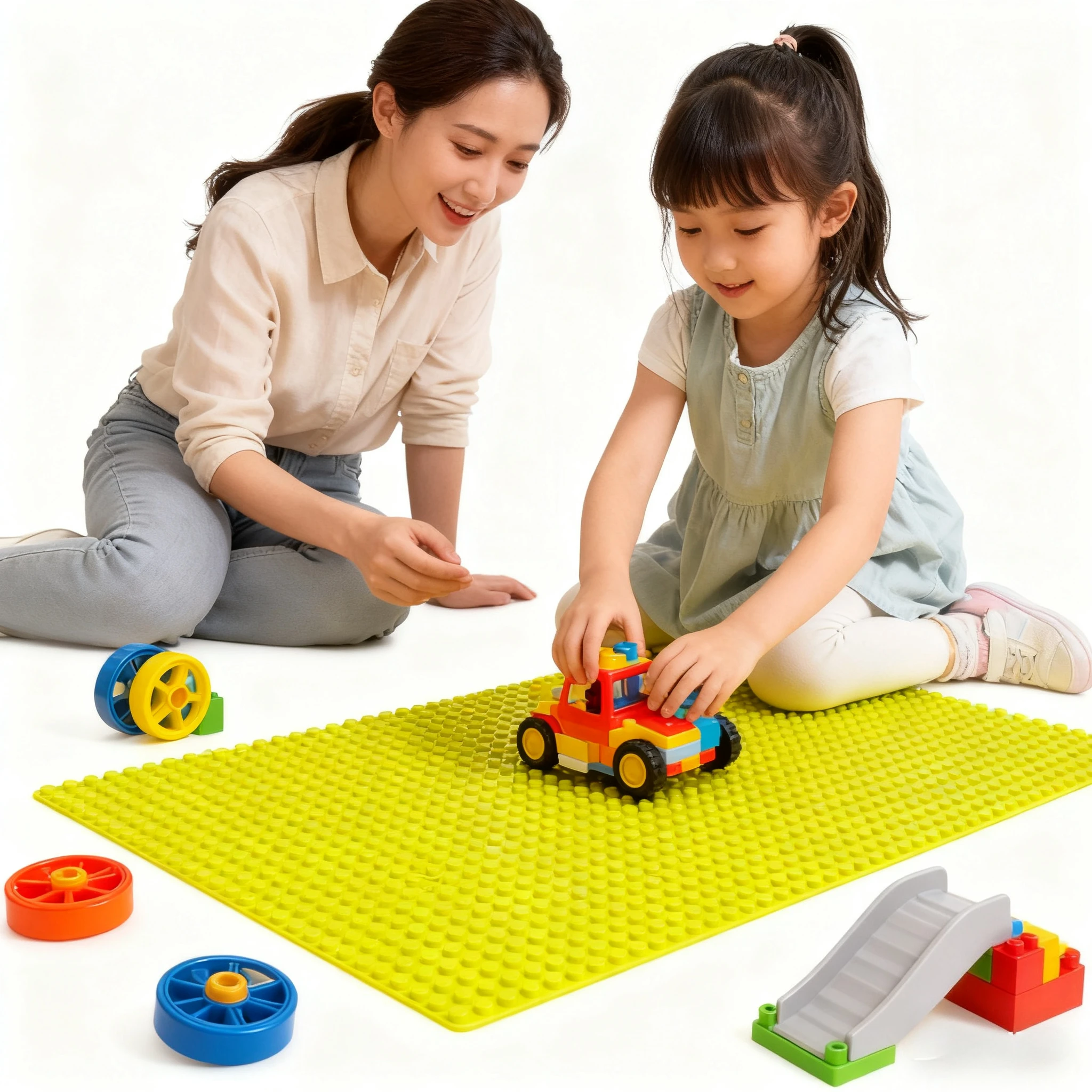 แผ่นฐานสำหรับประกอบตัวต่อ DIY ขนาด 32x32 และ 16x32 นิ้ว, แผ่นก่อสร้างหลากสี ใช้ได้กับตัวต่อแบบคลาสสิก, ชุดของเล่นเสริมสร้างจินตนาการสำหรับเด็ก