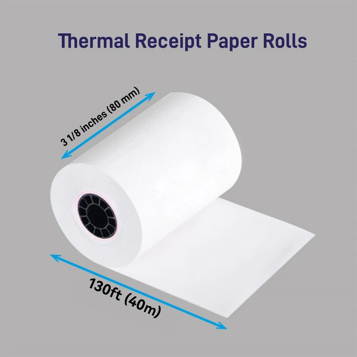 

Samsung-Compatible 80x80mm Thermal Receipt Paper Rolls (130ft) for POS Systems