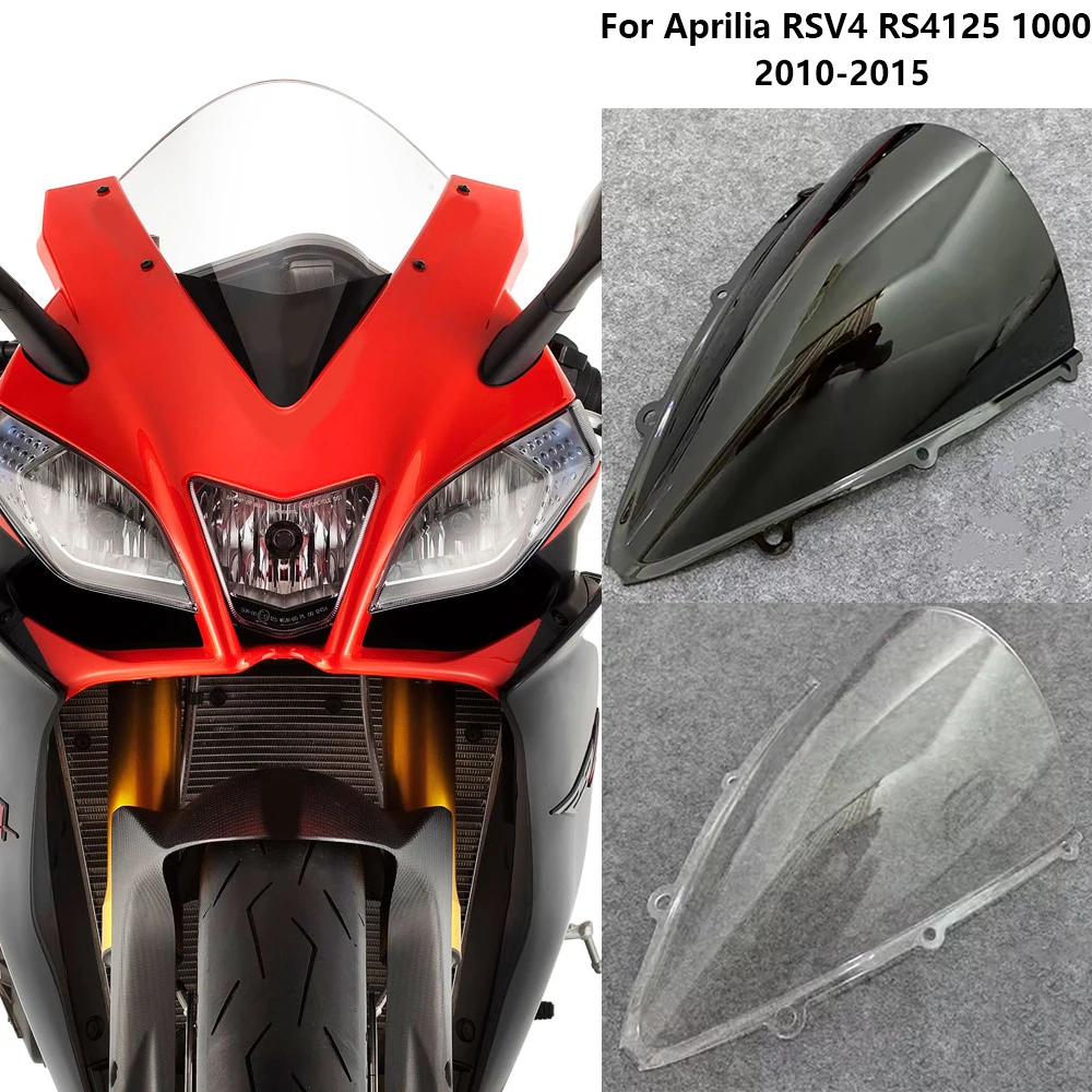 For Aprilia RSV4 RS4 125 1000 2010 -2015 Motorcycle Windscreen Screen Wind Deflectors Screen Double Bubble Windshiel