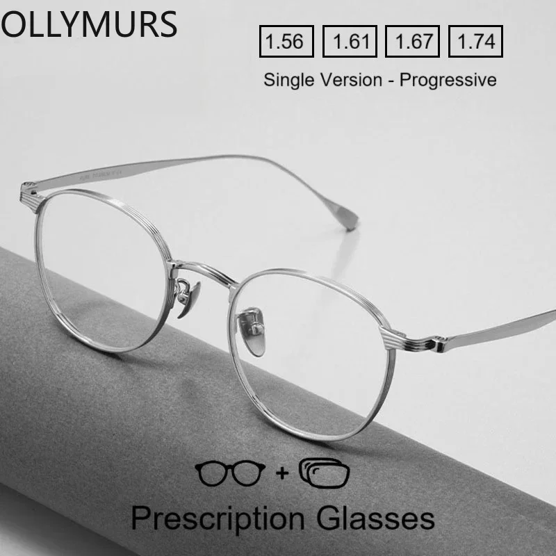 

Женские очки OLLYMURS с диоптриями, защитой от синего света, оправа из чистого титана, круглые, с возможностью изготовления по рецепту