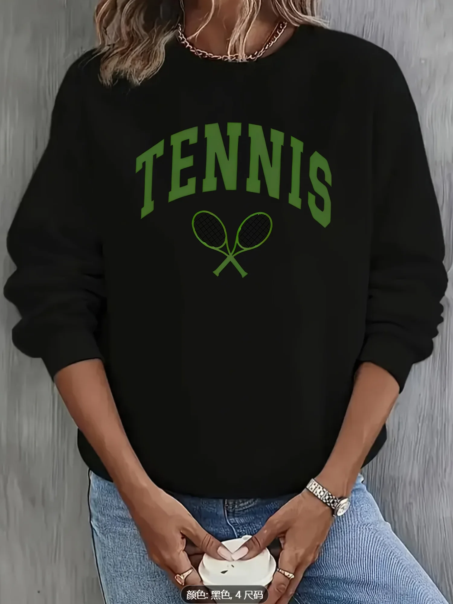 

Tennis Graphic Print Autumn and Winter Cotton Men's and Women's Sweatshirts Outdoor Sports Leisure Fashion Trend