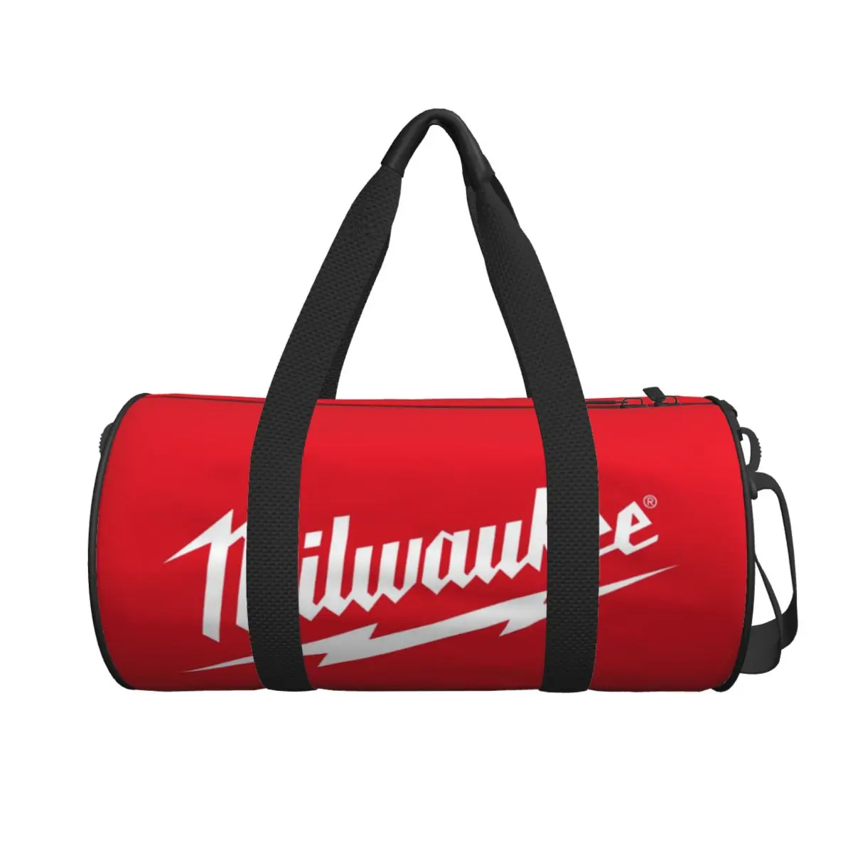 Popular bolsa de viaje redonda de gran capacidad con logotipo W-milwaukeed, bolsa de viaje de mano, bolsa de equipaje de almacenamiento ligera