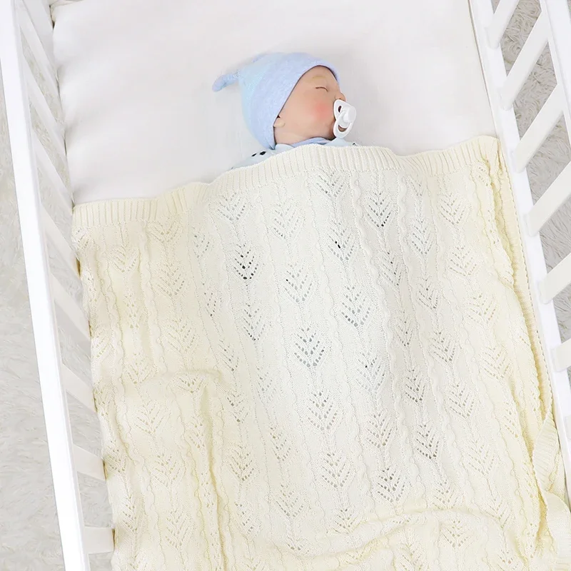 Cobertor infantil do bebê para menina ou menino, 100% Algodão, Carrinho de Panos, Super Macio, Cama Recém-nascida, Colcha Plaid Crib, Malha, 100x80cm