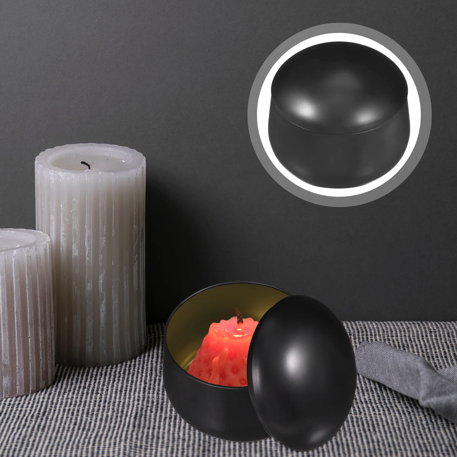 

Belly Tins 12pcs Empty Metal Containers with Lids DIY Scented Making Tin Jars for Home Fragrance