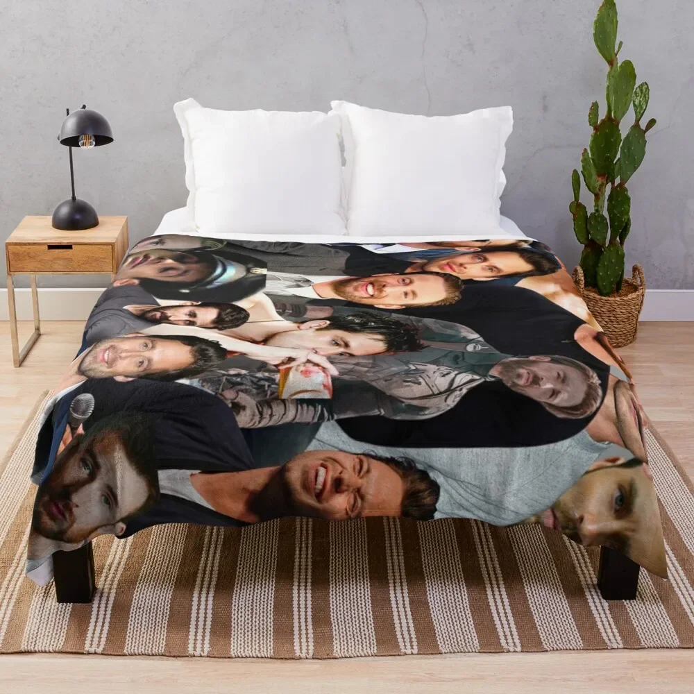 

Chris Evans and Sebastian Stan Collage Merch Throw Blanket Blankets For Baby Soft Beds Blankets