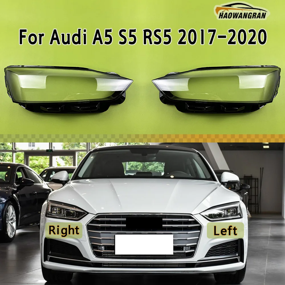 

For Audi A5 S5 RS5 2017 2018 2019 2020 Headlight Cover Transparent Lampshade Headlamp Shell Replace Original Lens Plexiglass