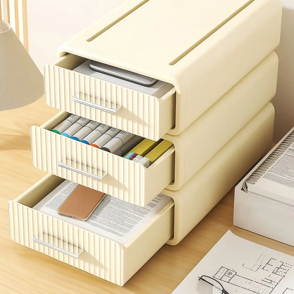 

Stable Stackable Desktop Drawer Organizer Large Capacity With Handle Desktop Storage Box Layered Stationery Organizer Kitchen