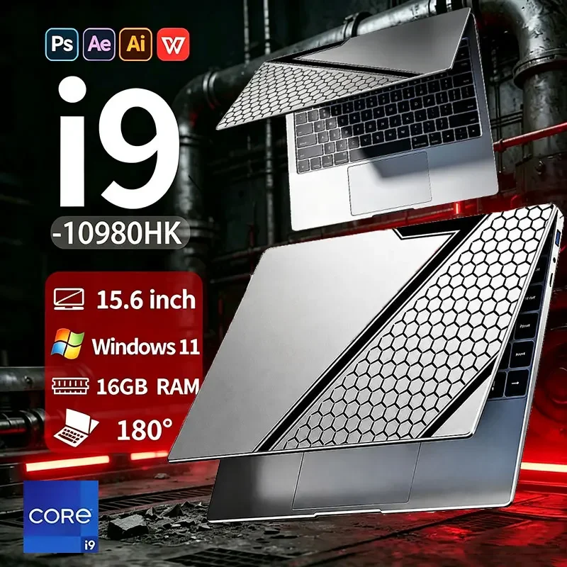 Intel core i9-10980HK Gaming Computer Office Study Laptop 15.6 Inch 16GB RAM 1TB SSD Fingerprint Unlock Notebook Windows 11 Pro