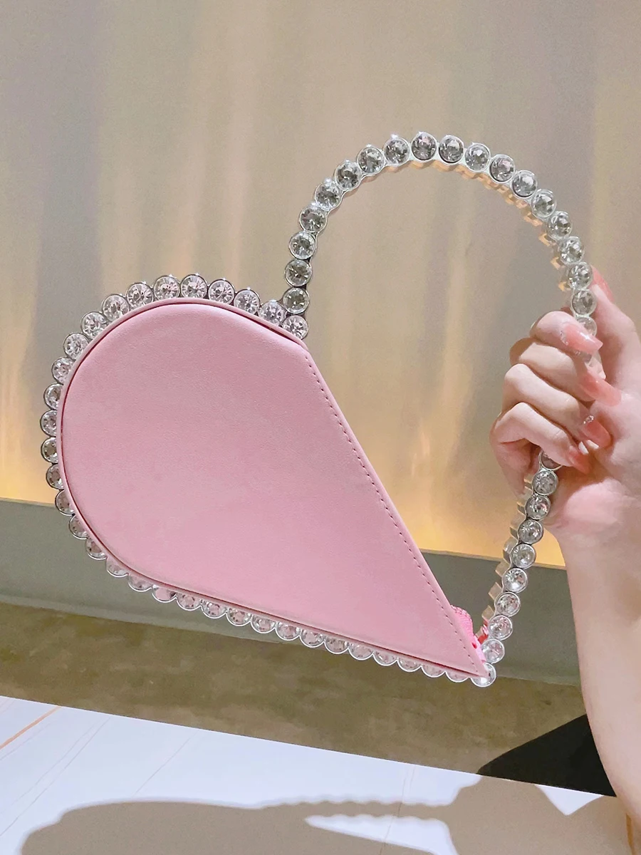 Mini Heart Shape Evening Bag Trendy Wedding Clutch Purse Women\'s Elegant Handbags For Party Prom