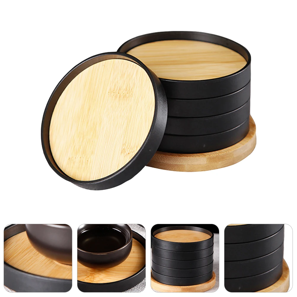 

Bamboo Coasters Set Heat Insulation Pad Kitchen Dining Room Non Slip Table Accessories Unbreakable Easy Wash