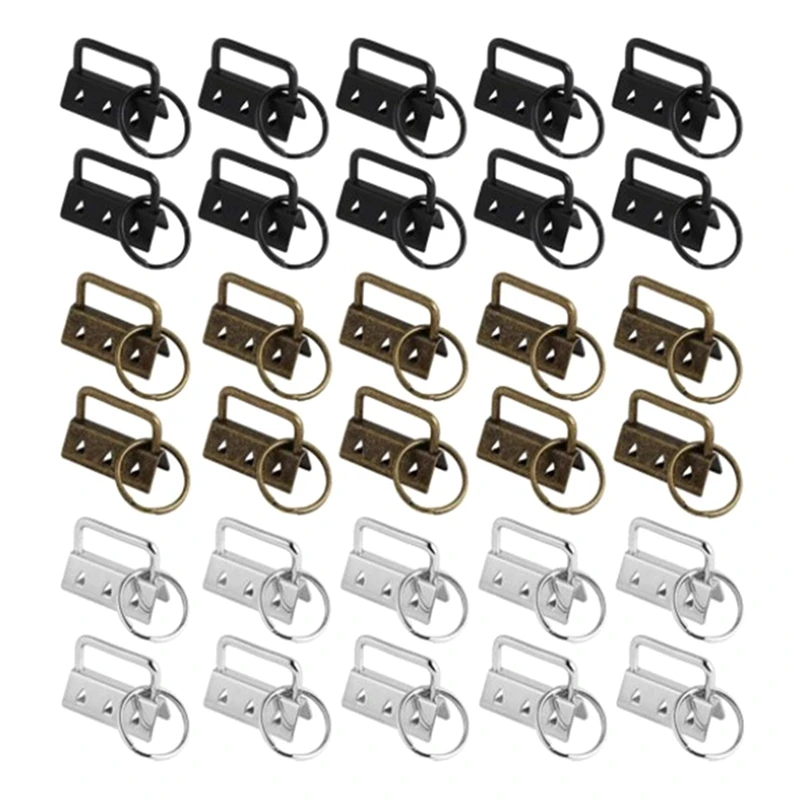 30 Pieces Of 32Mm Keychain Hardware Kit Is Suitable For Wrist Clamp Lanyard Keychain DIY Tools Easy Install