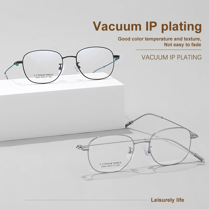 VICKI Retro Ultra-light Pure Titanium Literary Eye Frame Gold Rimmed Glasses Can Be Customized Prescription Multi-focus K2204