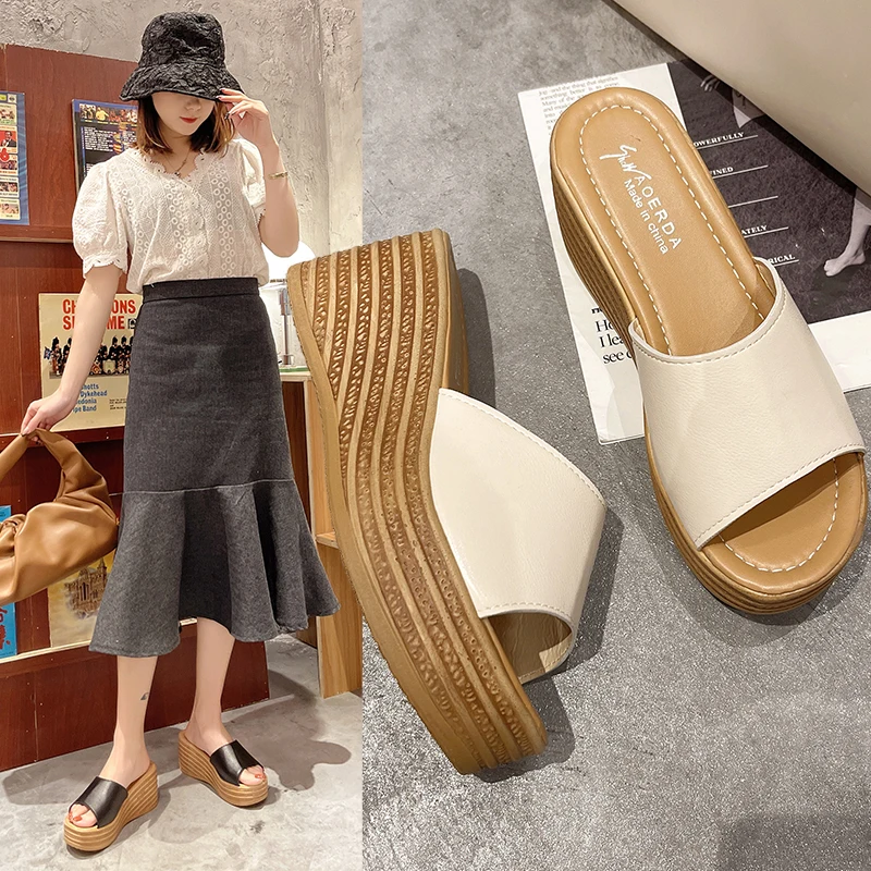 Women Wedges Sandals 2026 New Summer Women Slip on High-heeled Fashion Woman Shoes Comfortable Flower Outdoor Platform Sandals view 4