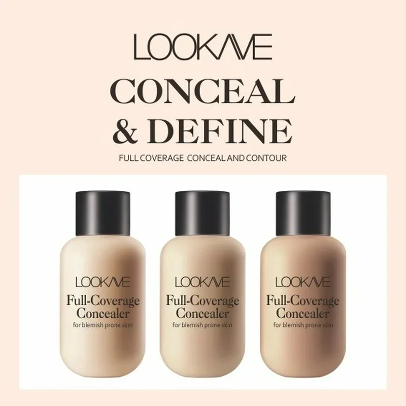 3 Farben matt Concealer vollständige Abdeckung Akne Narben dunkle Kreise wasserdichte Bleaching flüssige Grundierung dauerhafte Make-up-Kosmetik