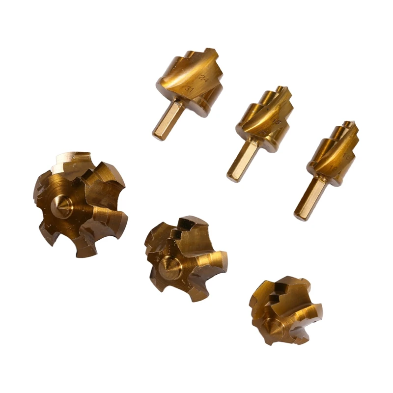 A23T PPR Lifting Stepped Drill Bit Set 6pcs 20/25/32/40/50/63mm for Water Pipe Repair Connection Tool