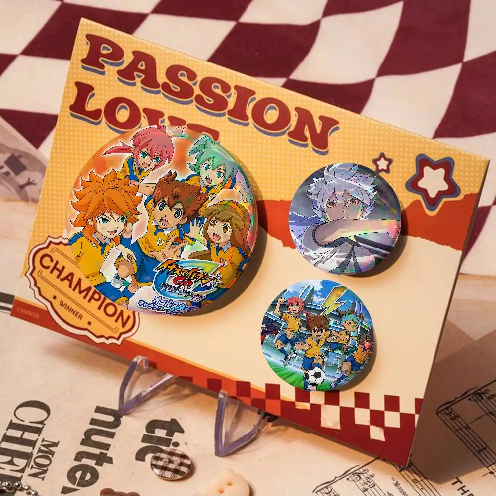 Anime I-Inazuma E-Eleven For Badge Personalized Custom Laser Reflective Badge Hologram Metal Enamel Pin Brooch Souvenir Gift