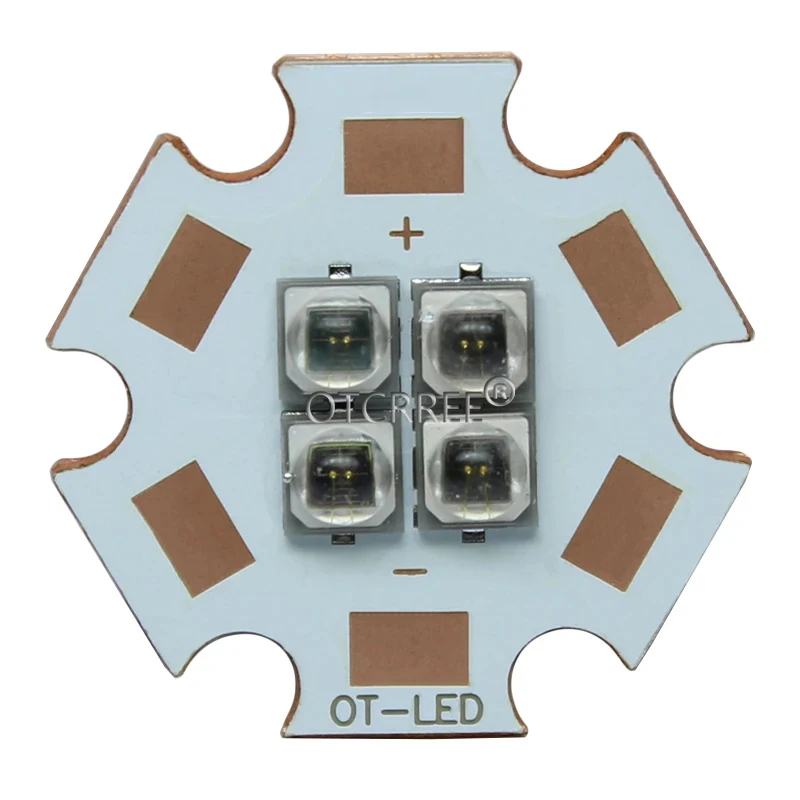 EverLight 3535 4Chips 4-LEDs 3V6V12V 10W Infrared IR 850nm 940nm 730nm  High Power LED Emitter Diode with 20mm Copper PCB