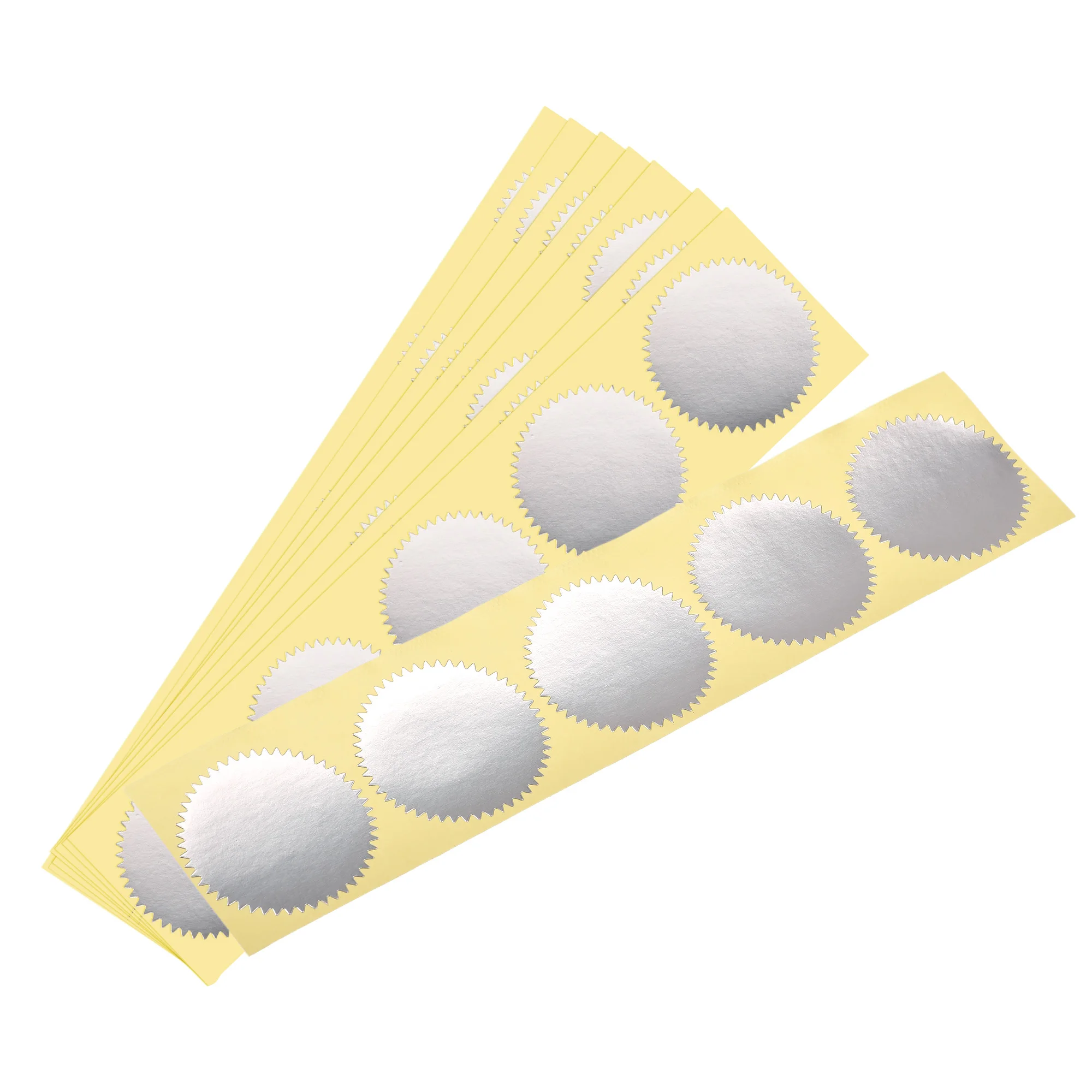 

100Pcs Seal Labels 50mm Self Adhesive Stickers Office School Creative Seal Label for Invitations and Graduation Silver Tone