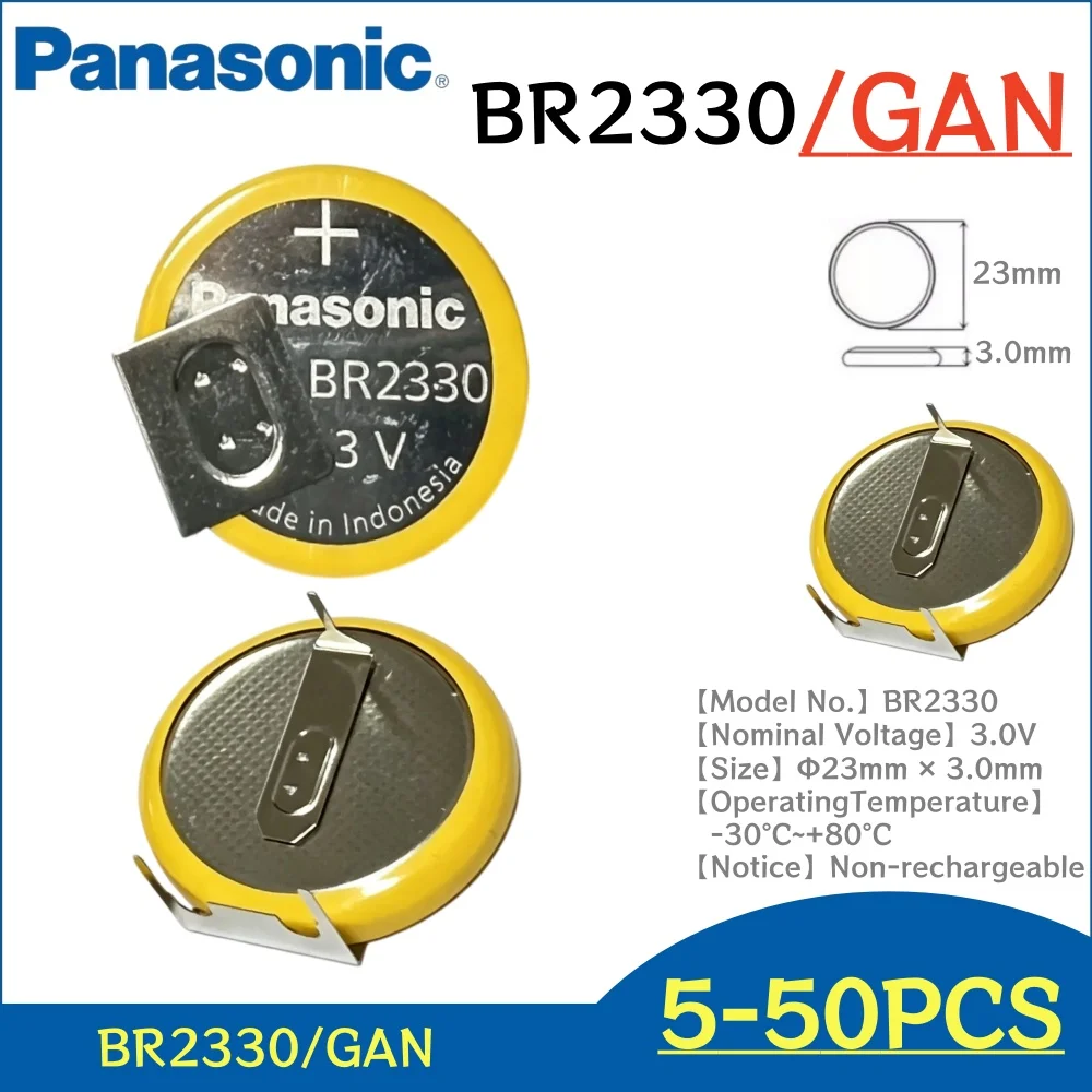 5-50pcs Panasonic Original BR2330 BR2330GAN BR2330 Battery High and Low Temperature 3 Pins Soldering Instead of BR2330A