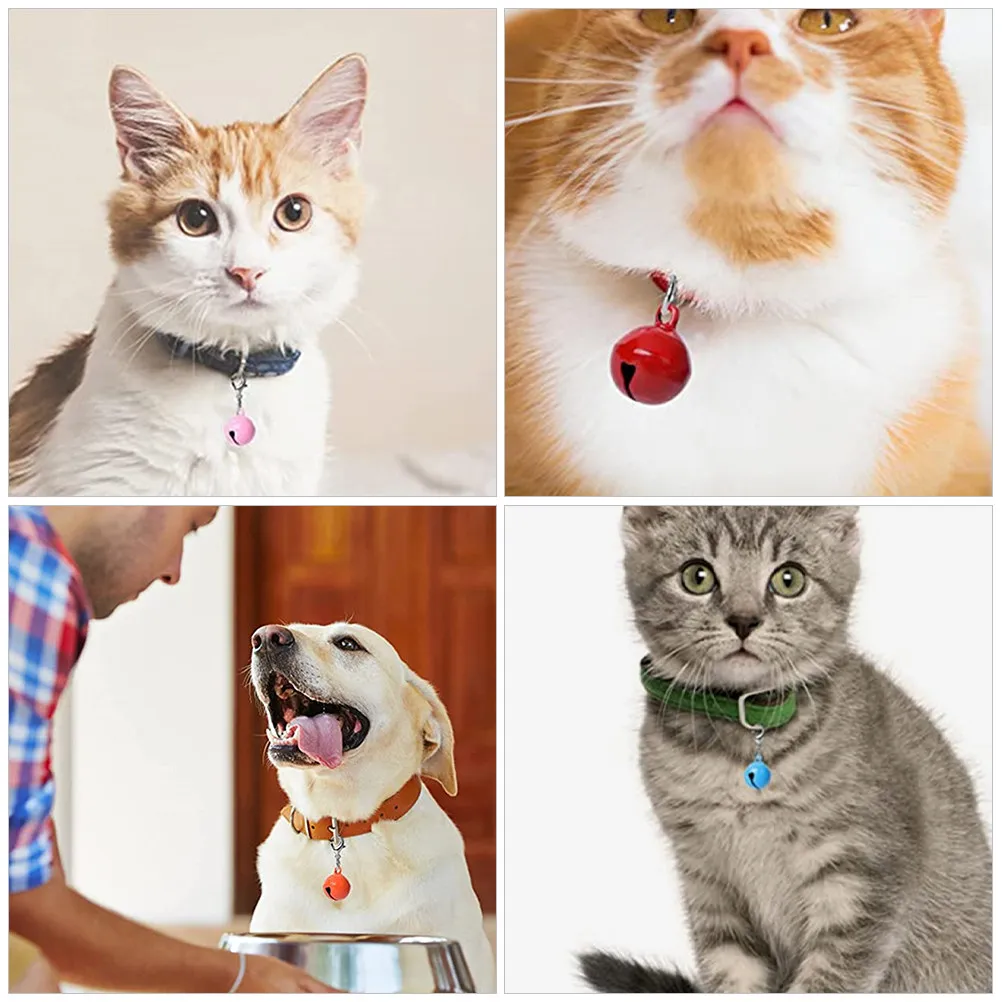 16Pcs Decorative Cat Collar Bells Crafted Metal Bells Multi-Function Hanging Pet Accessory for Festival Layout Cozy Atmosphere