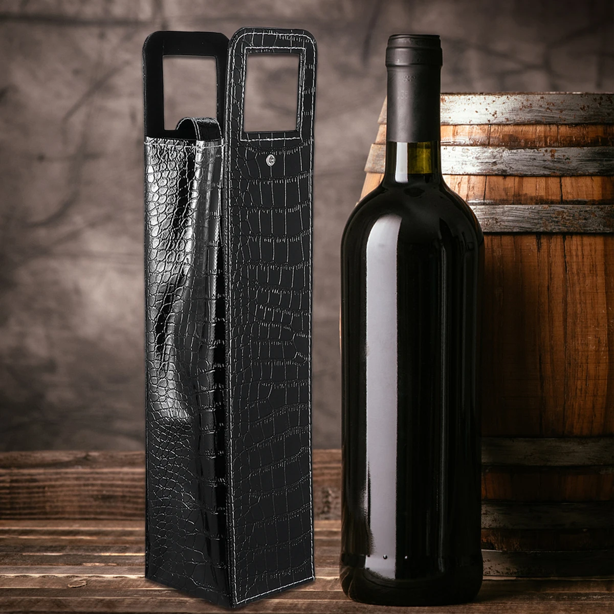 

2 Pcs Red Gift Bag for Party Bags Bottles Gifts Handbag Winebottle Protective Cover Pu Travel