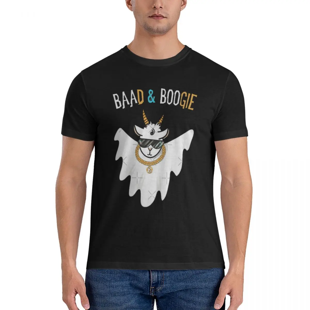 Men BAAD And BOOGIE T Shirt hip hop halloween 100% Cotton Novelty Short Sleeve Crewneck Tee T-Shirt official-website tops fugees