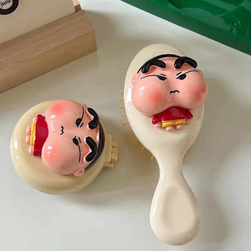 Crayon-Peigne de Énergie Shin-Chan Anime, Coussin Périphérique Kawaii, Peigne Pliant, Peigne Airbag pour Livres Mignons, Peigne de Maquillage pour la Maison, Cadeau