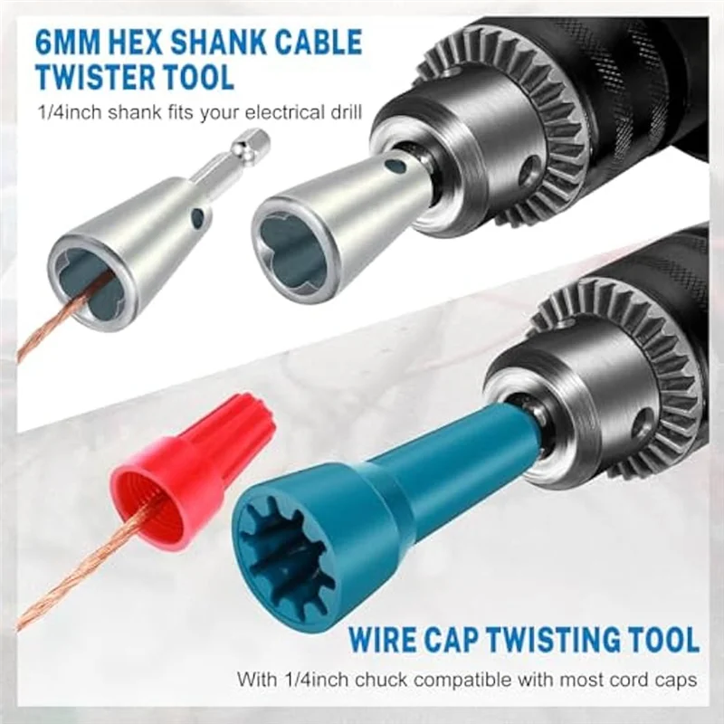 

A02F-5 Wire Twisting Tool For Drill 3/5 Way Wire Stripping Tool Wire Twister Tool Wire Stripper And Twister Connector Driver
