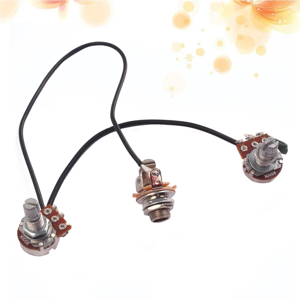 

3pcs A250K B500K Potentiometer Wiring Harness For Electric Guitar Pre-Wired Audio Tone Control Volume Shaft Splined Pot Guitar