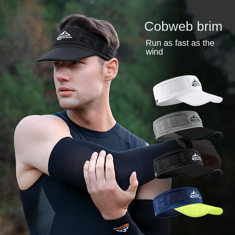 Summer Visor Cap Sunhat Cool Elastic Breathable Sweat-absorbing Non-slip Headband Empty Top Sun Protection Outdoor Sports image 2