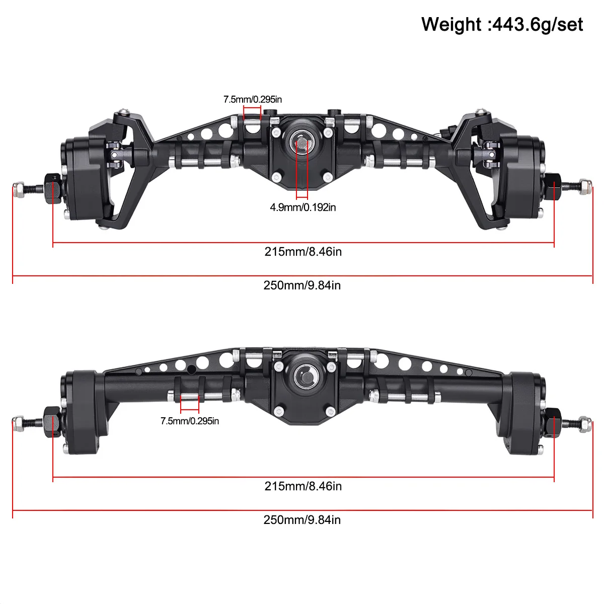 Axial Capra 1/10 Plastic Portal Axles Front & Rear – UTB Currie F9 1.9 Trail Buggy Upgrade Parts