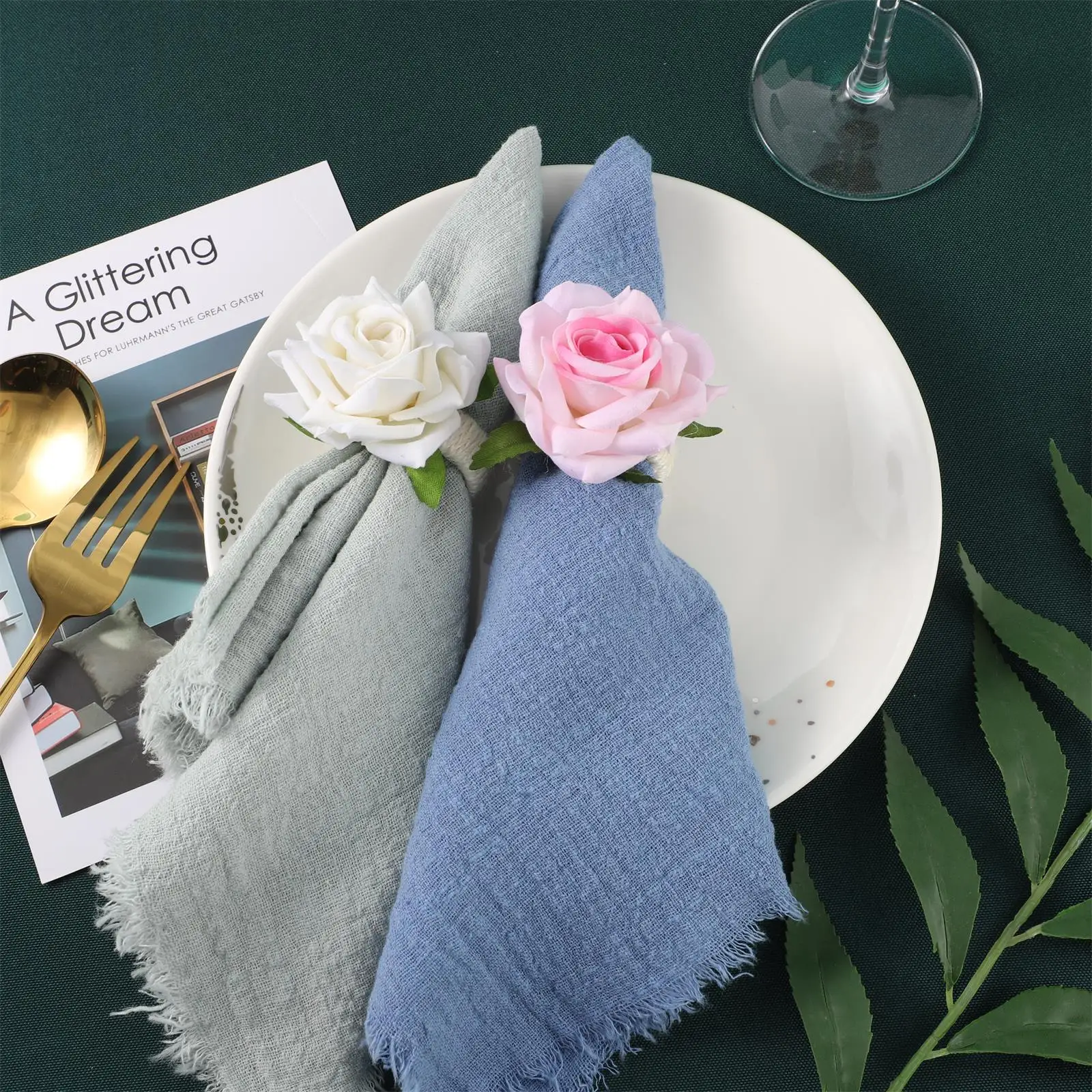 42x42cm Cloth Napkins Cotton Fabric Mat Christmas Table Ornaments Wedding Party Xmas Dinner Home Decoration